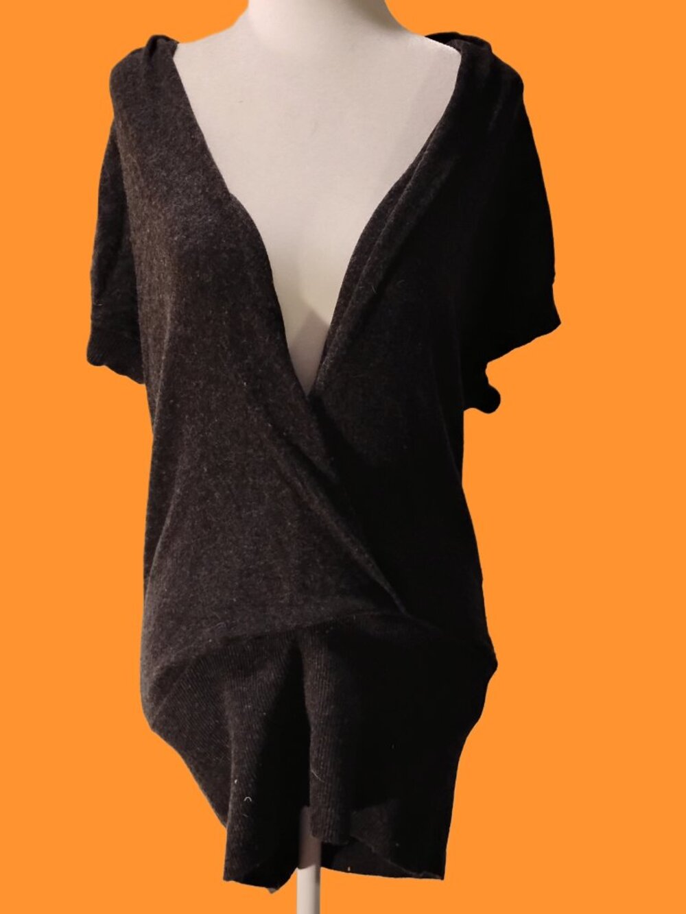 BANANA REPUBLIC GRAY WRAP SWEATER GRAY LUXURY CASHMERE BLEND SIZE XS